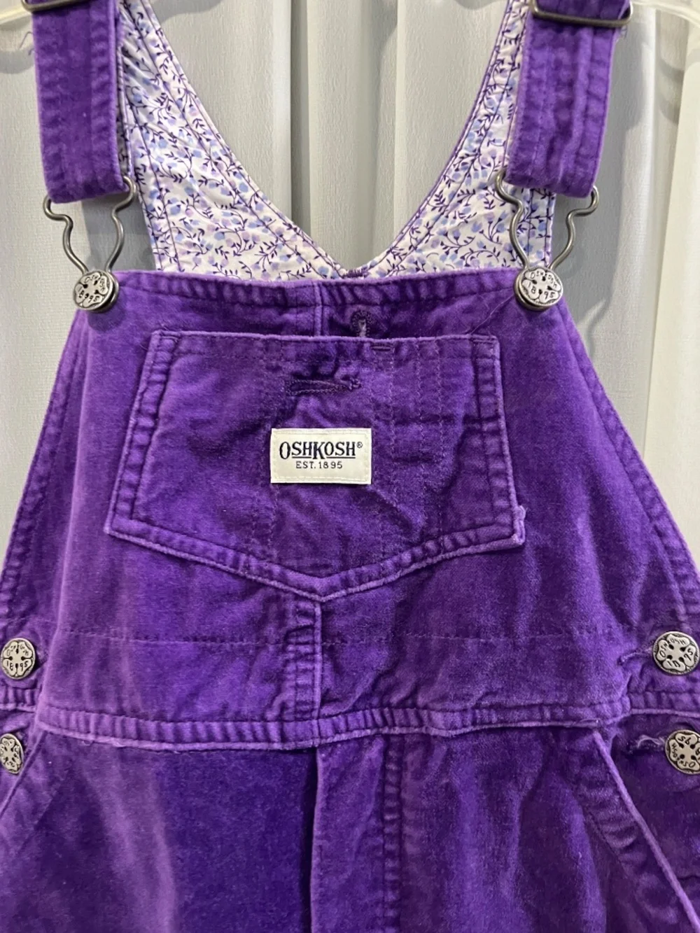 Gorgeous OshKosh Vintage Purple & Floral Overalls Girls 4 4T Velvet Excellent